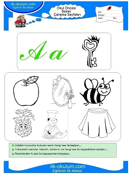 Çocuklar İçin A Sesi Çalışma Sayfaları 